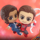 Spider-Man and MJ, rendered in cute baby toy form.